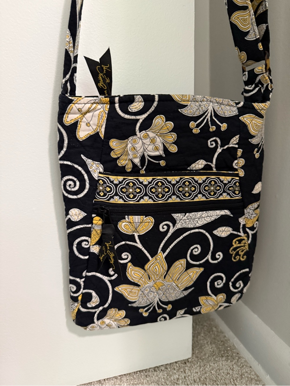 Vera Bradley Yellow Bird Quilted Crossbody Bag